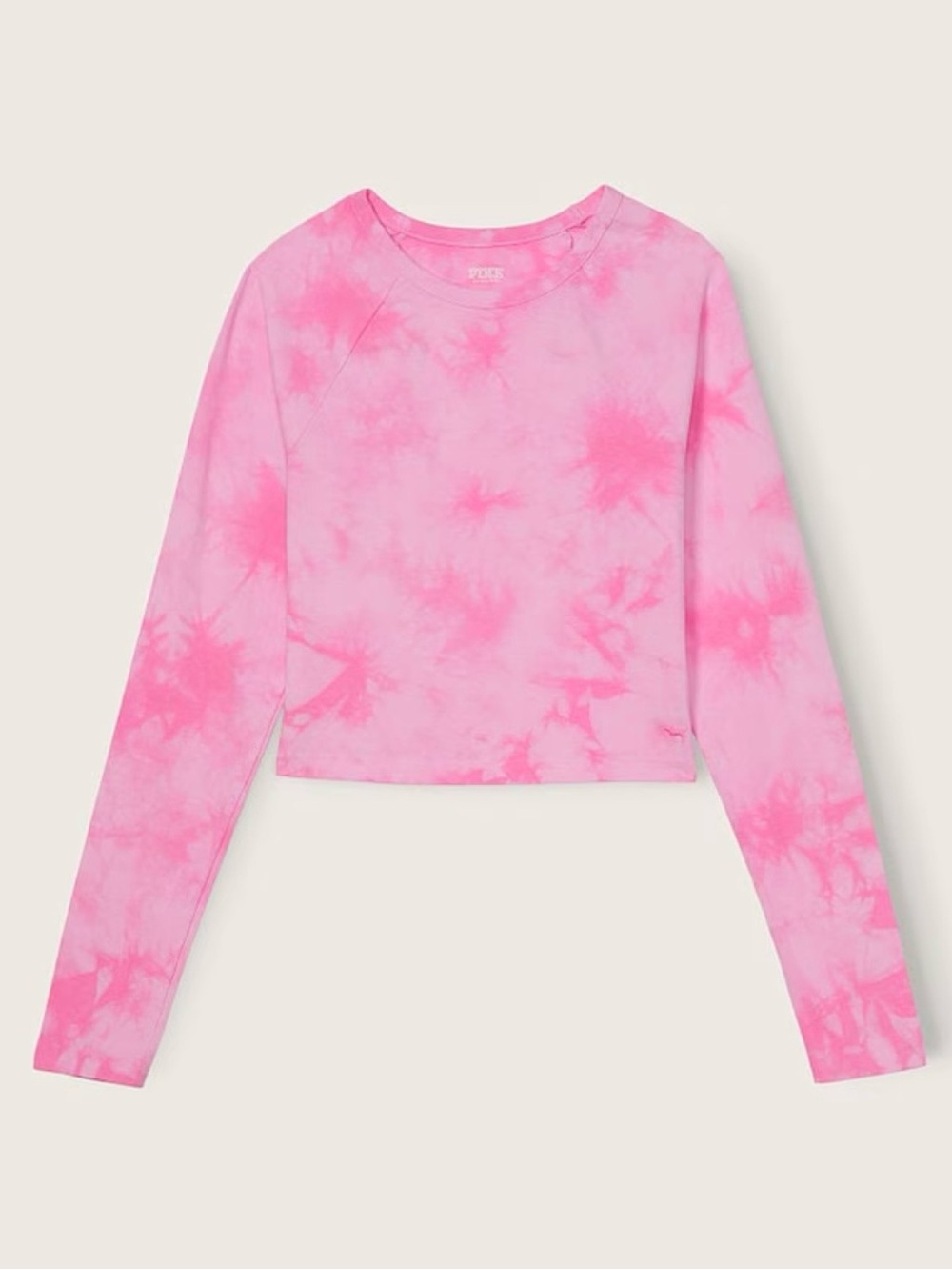 Victoria's Secret PINK Tie-Dye Multi Long Sleeve Crop Layer Top Shirt Medium